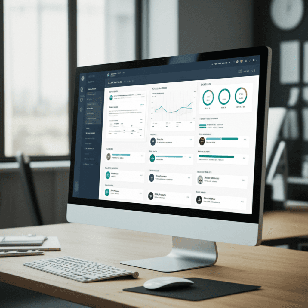 Custom CRM dashboard with client data and workflow management